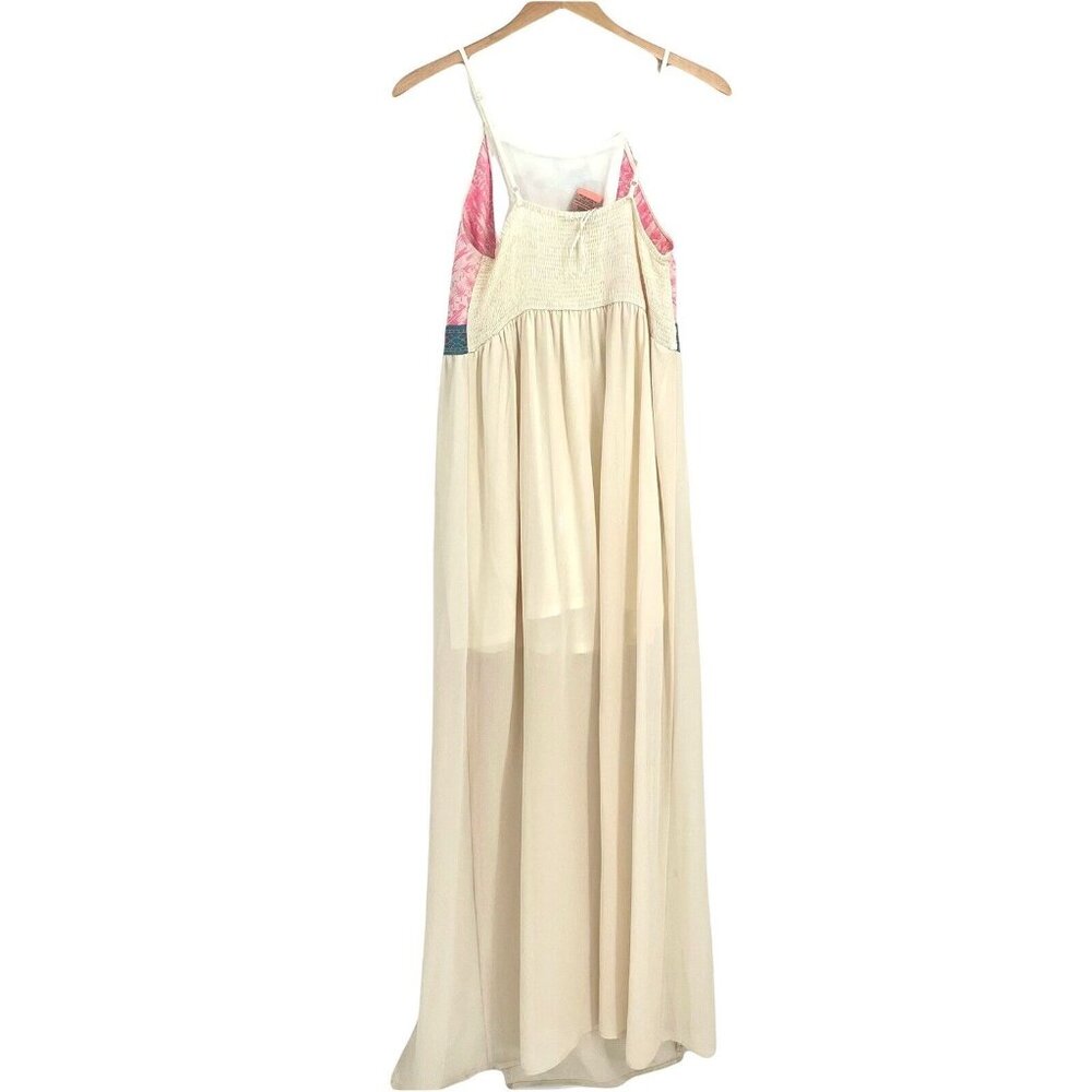 Flying Tomato Cream Full Length Maxi Dress Ivory Floral Embroidered Size Medium - Picture 5 of 8